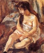 Jules Pascin Seated portrait of maiden Germany oil painting artist